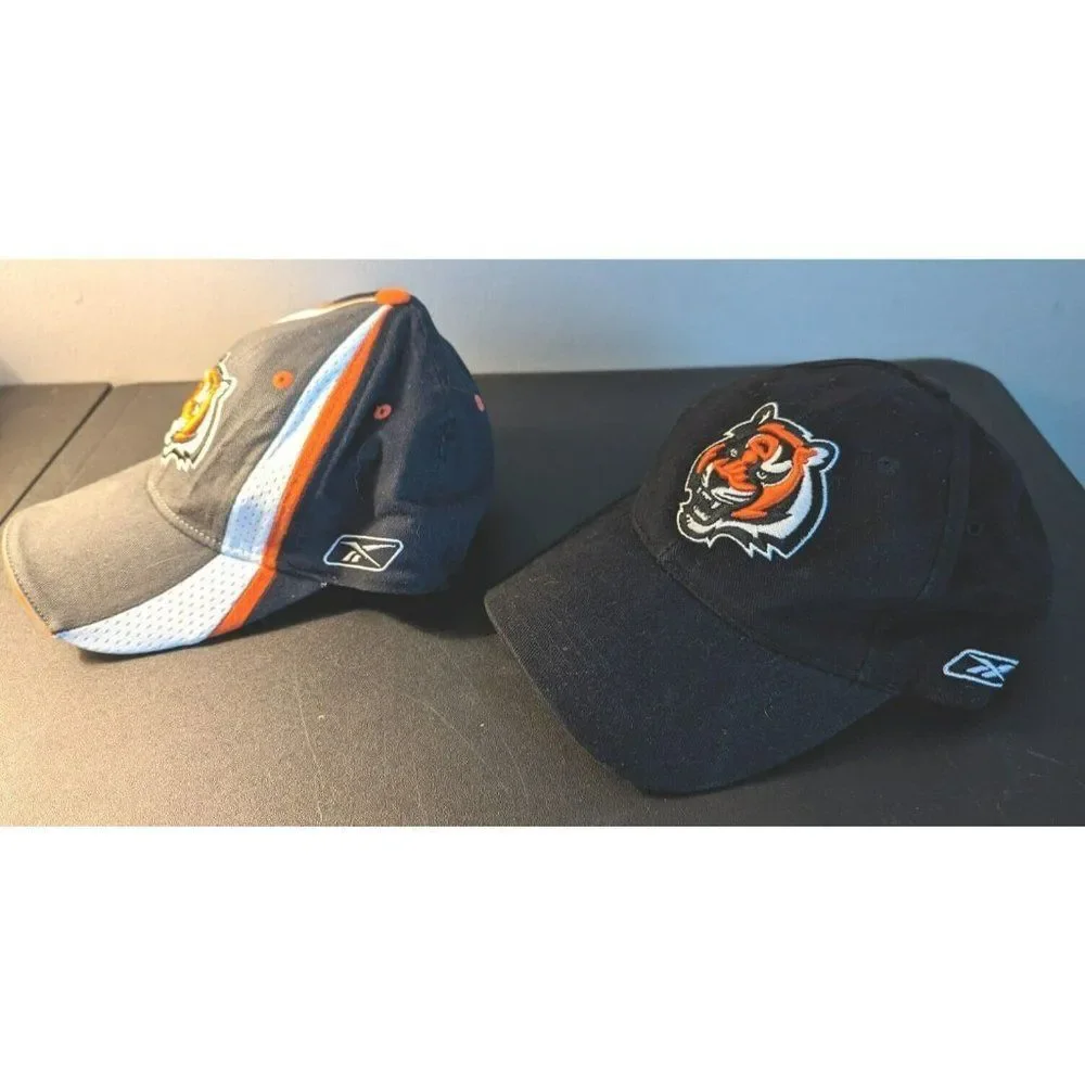 *  Y2K Reebok Authentic Cincinnati Bengals Hat Cap Lot Of 2